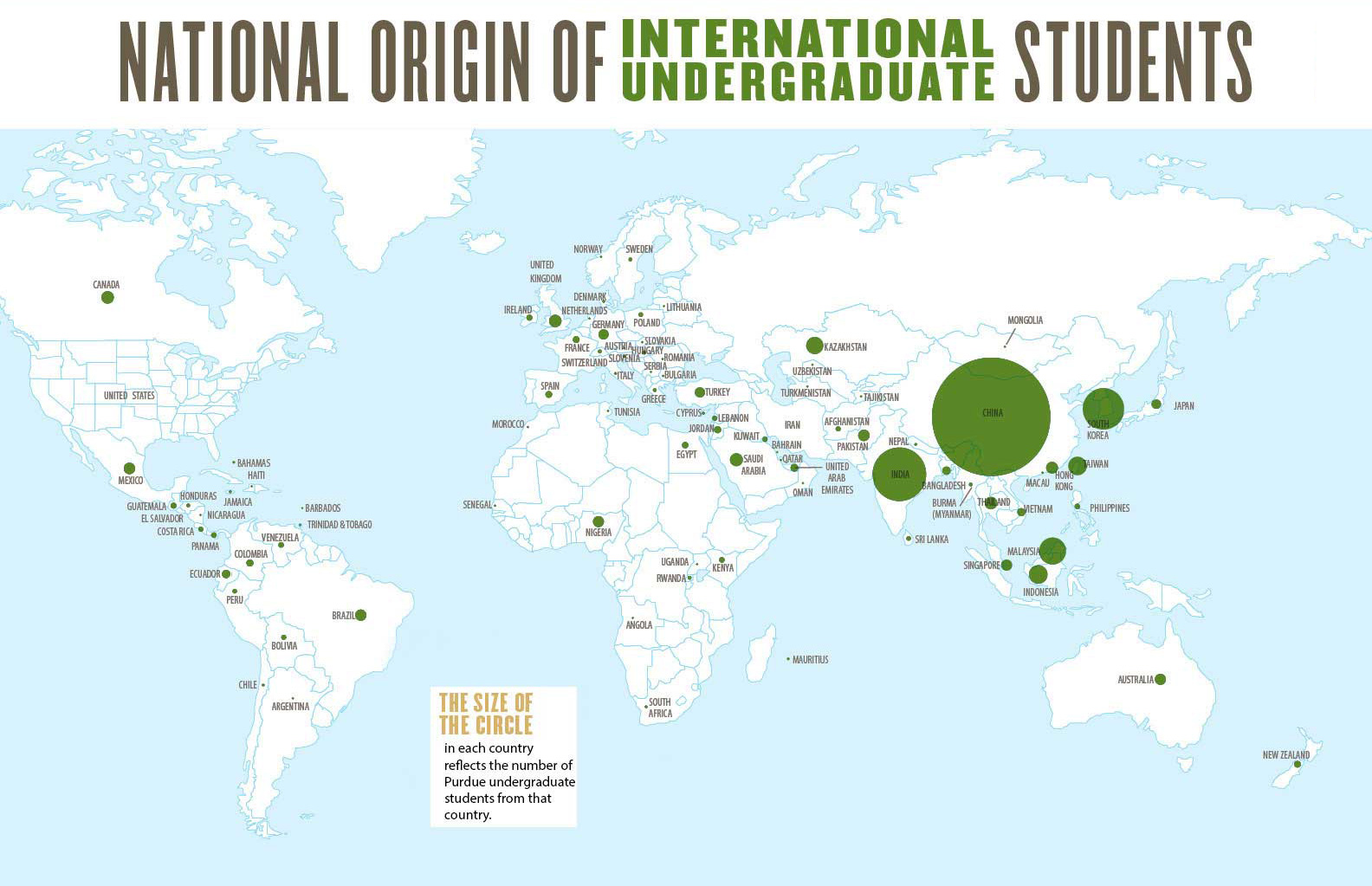 Purdue International Undergrad Map